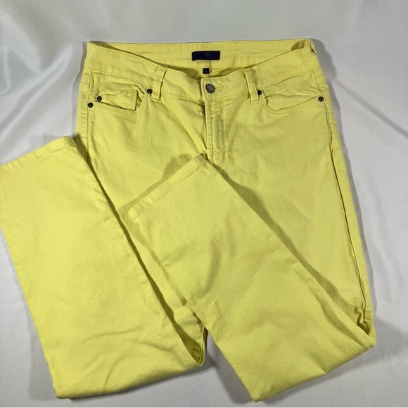 NYDJ Bright Yellow Lift Tuck Technology Ankle Jeans Womens Size 8 - Picture 1 of 9